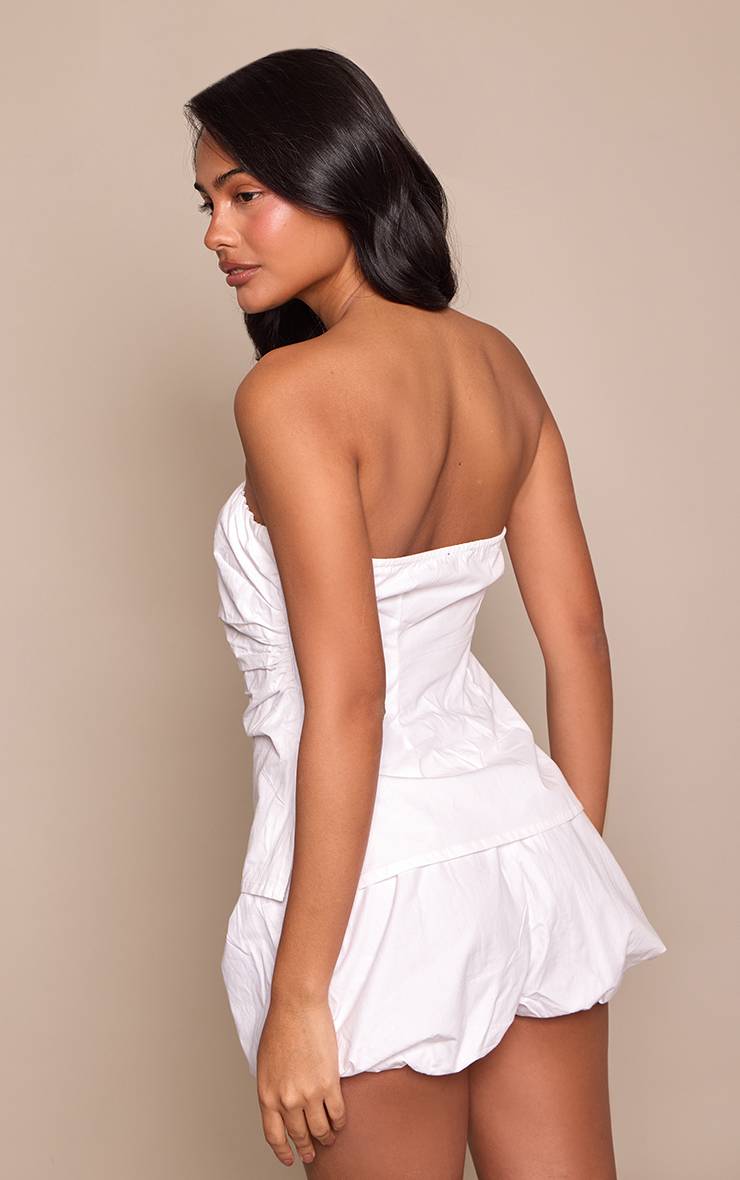 Blanc Short Bouffant En Coton Coordonné