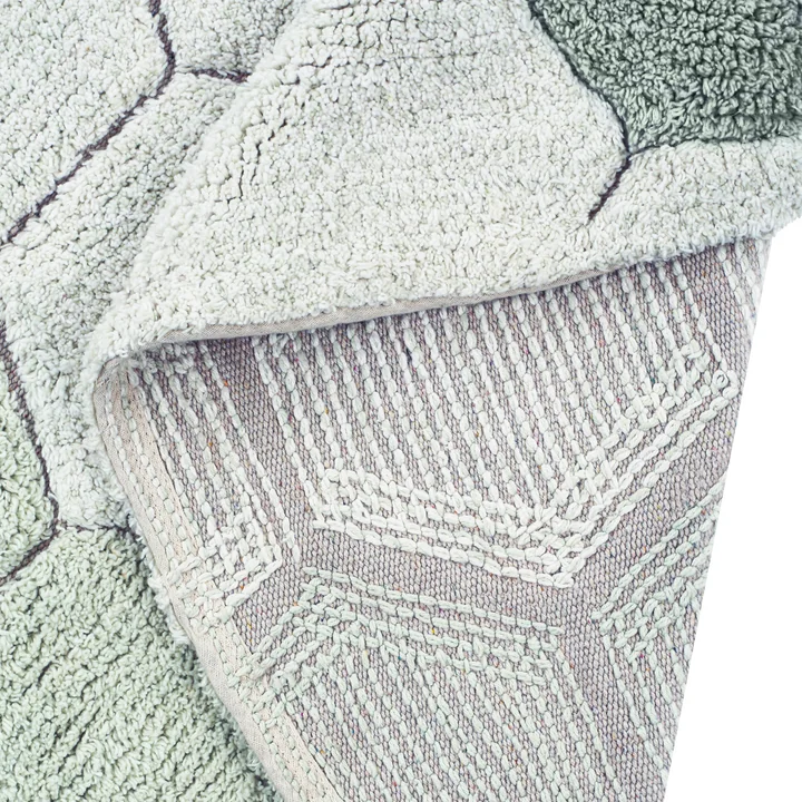 Lorena Canals - Honeycomb waschbarer Teppich, Ø 140 cm, blue sage / ivory / hellblau