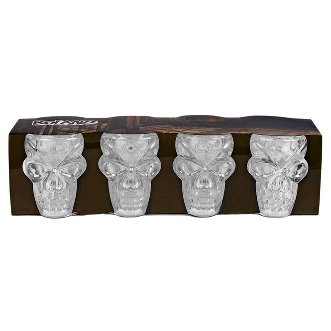 4 Schnapsgläser - Totenkopf - Kunsstoff - ca. 50 ml