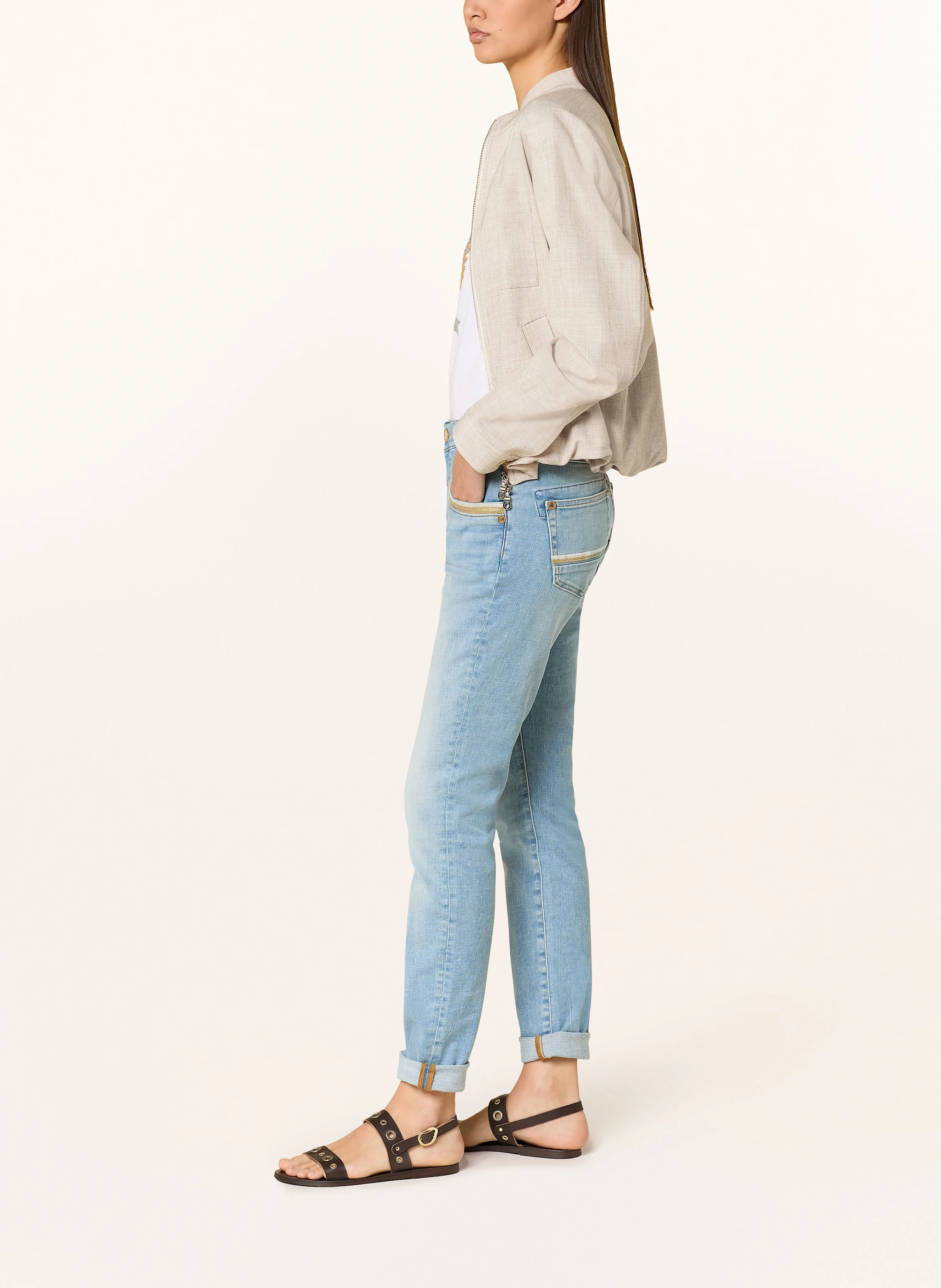MOS MOSH Straight Jeans MMNAOMI mit Paillettenbesatz