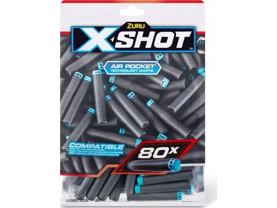 X-Shot Excel 80PK Refill Darts Foilbag