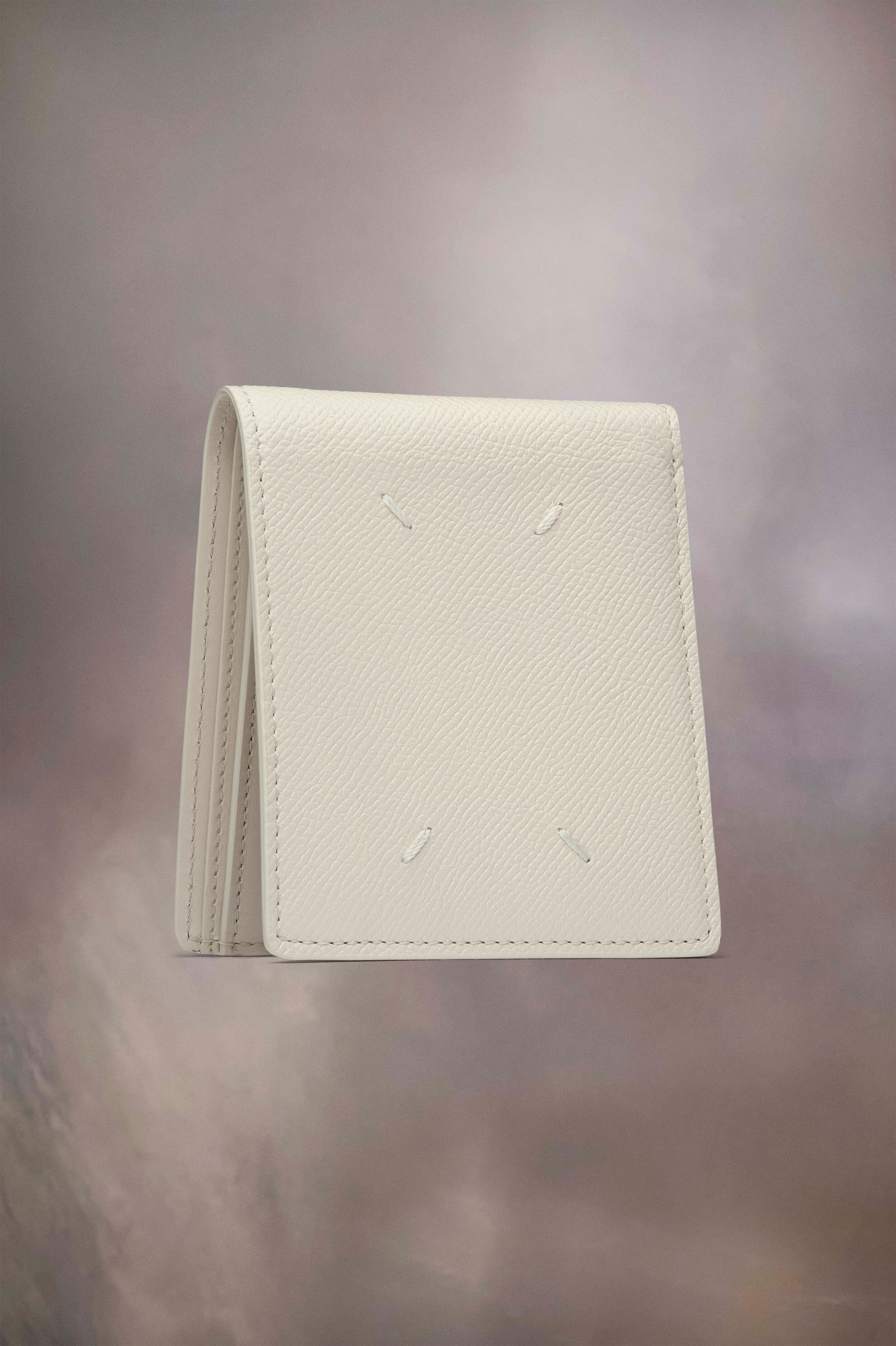 Porte-cartes Four stitches pour femme Gris clair