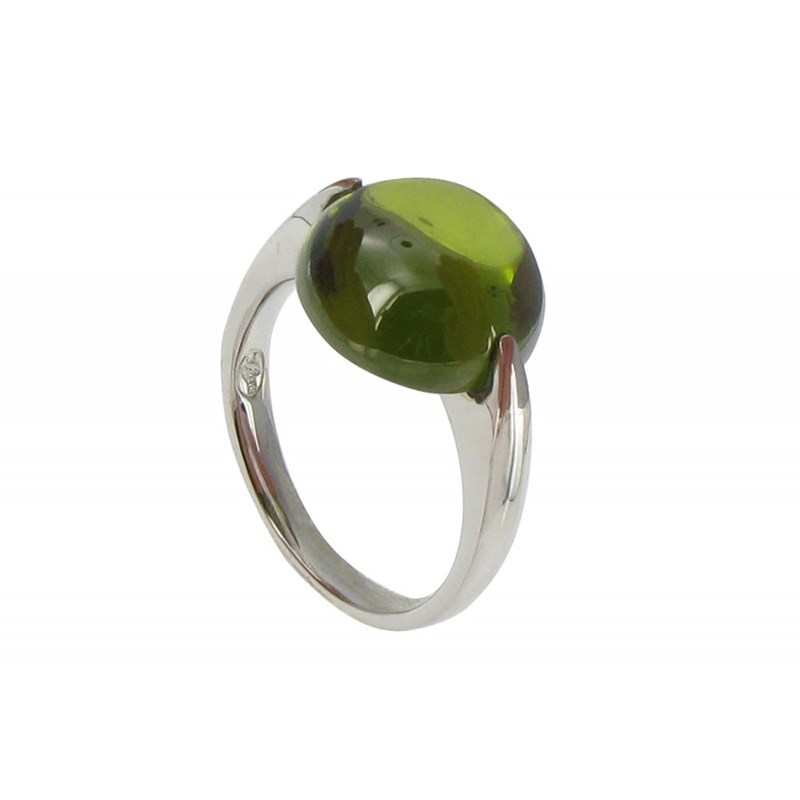 Bague Argent Demi Lune Zirconium Olive