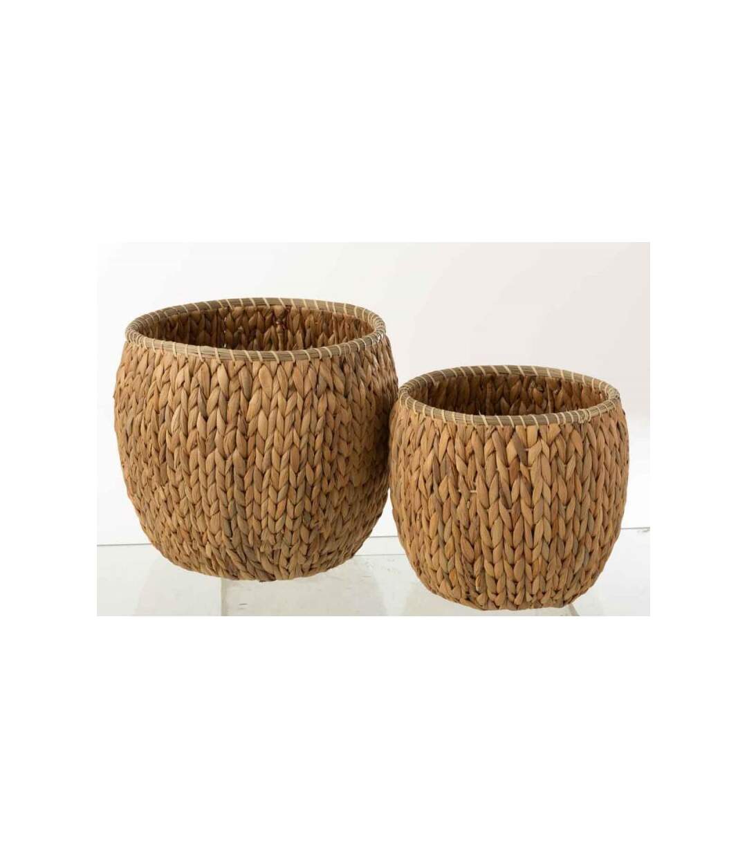 Paris Prix - Lot De 2 Cache-pots Déco jacinthe 30cm Naturel