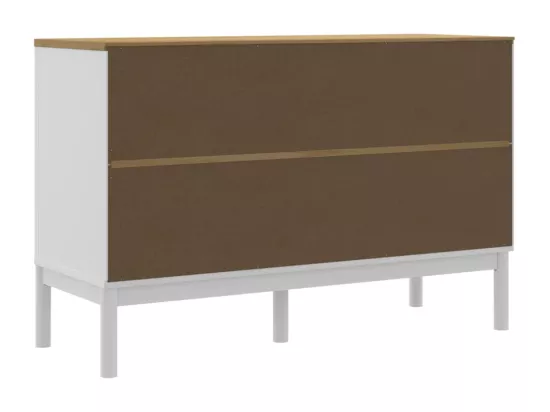 Buffet FLORO blanc 114x43x74 cm bois massif de pin