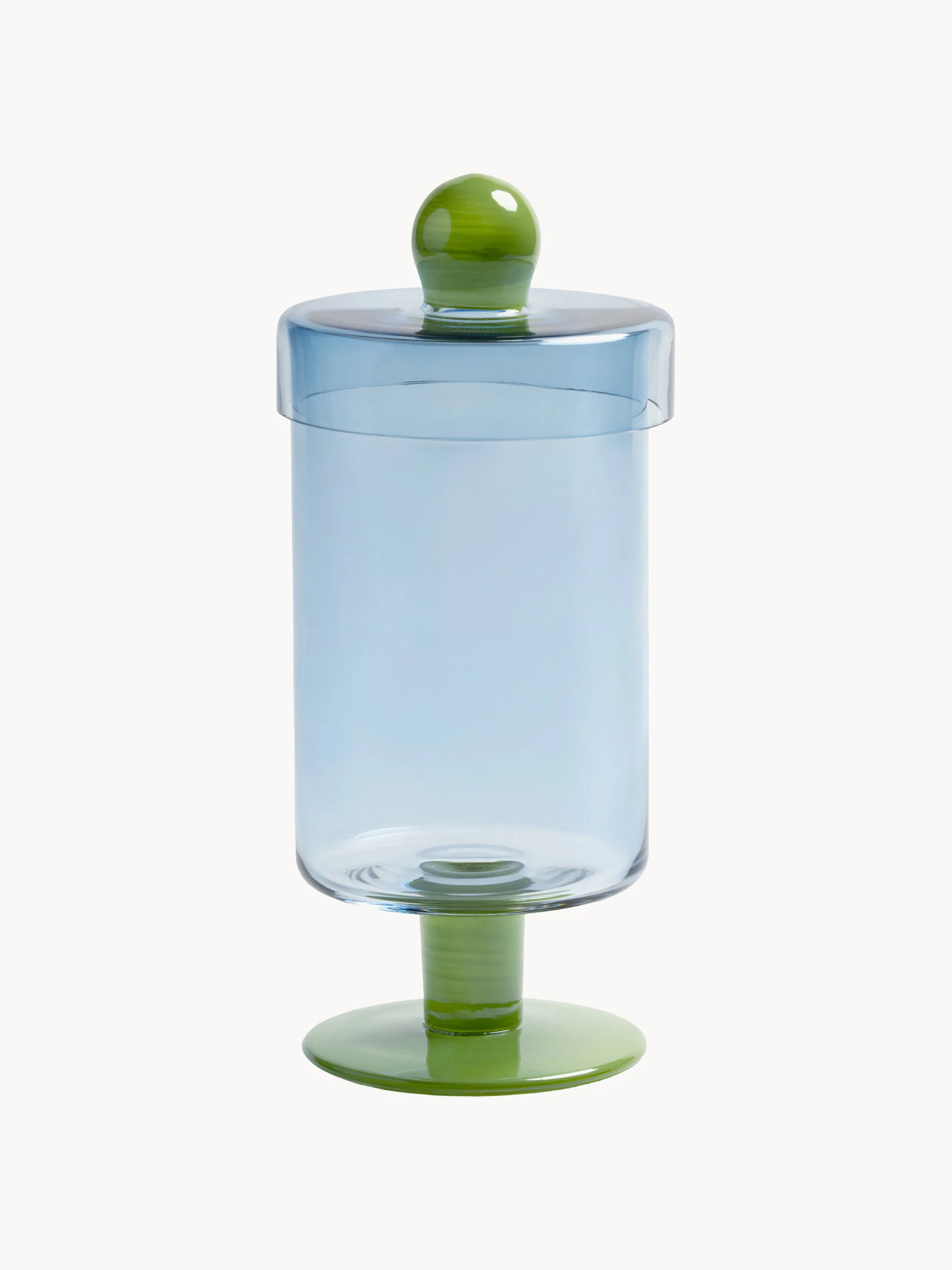 Handgemaakte hoge glazen opbergpot Duo