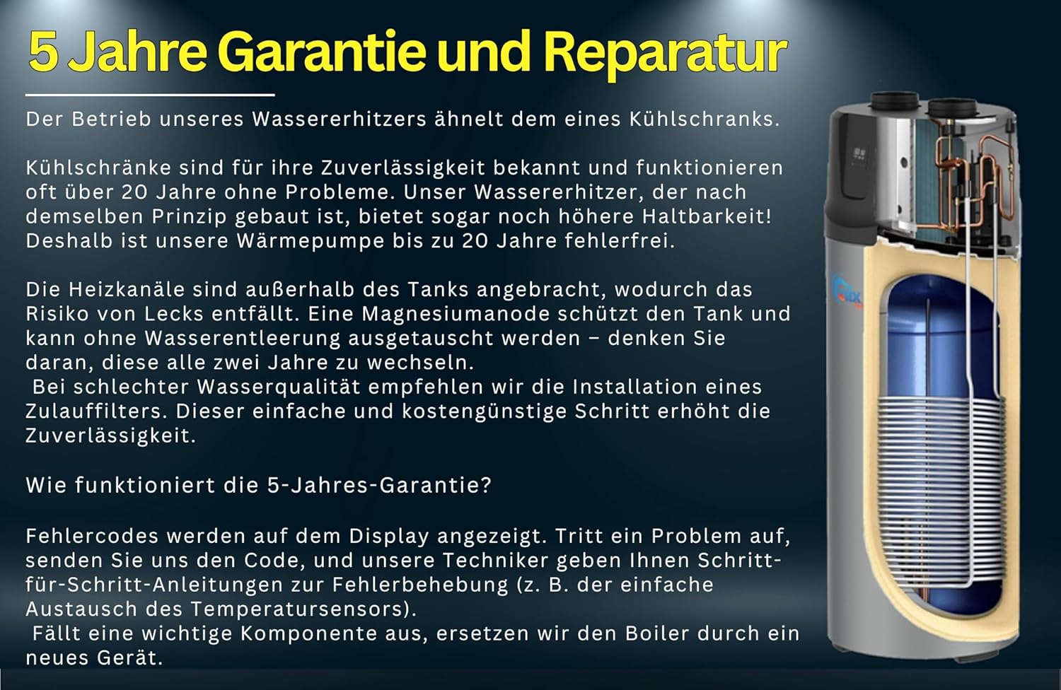 Wärmepumpenboiler 200L – Neue R290 Brauchwasserwärmepumpe & Warmwasserboiler mit integriertem Speicher, energieeffizient & umweltfreundlich