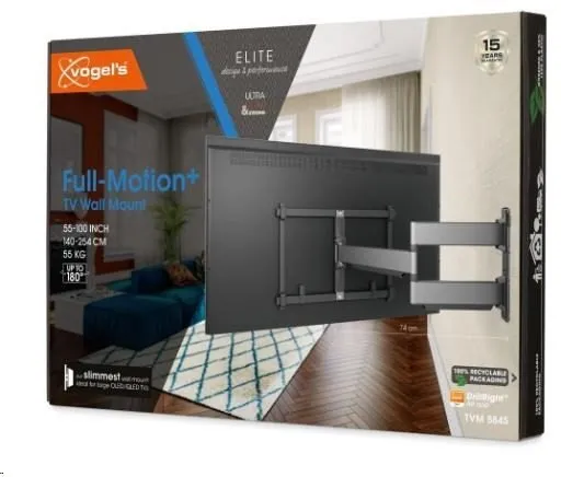 Vogel's Elite TVM 5845 - XL - monteringssæt (vægmontering) - fuld bevægelse - for OLED display / QLED display - stål - sort - skærmstørrelse: 55