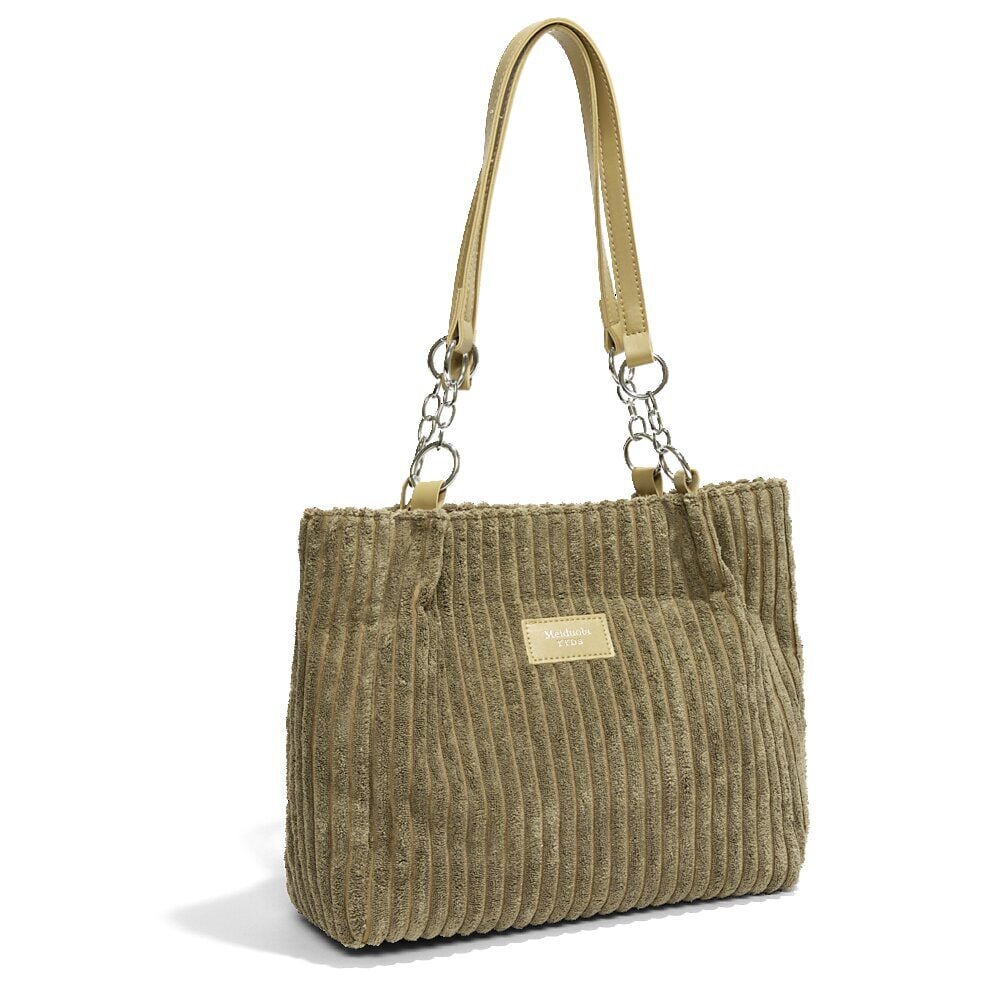 Sac femme fourre-tout côtelé anse simili 28x10xH26cm - 2 modèles