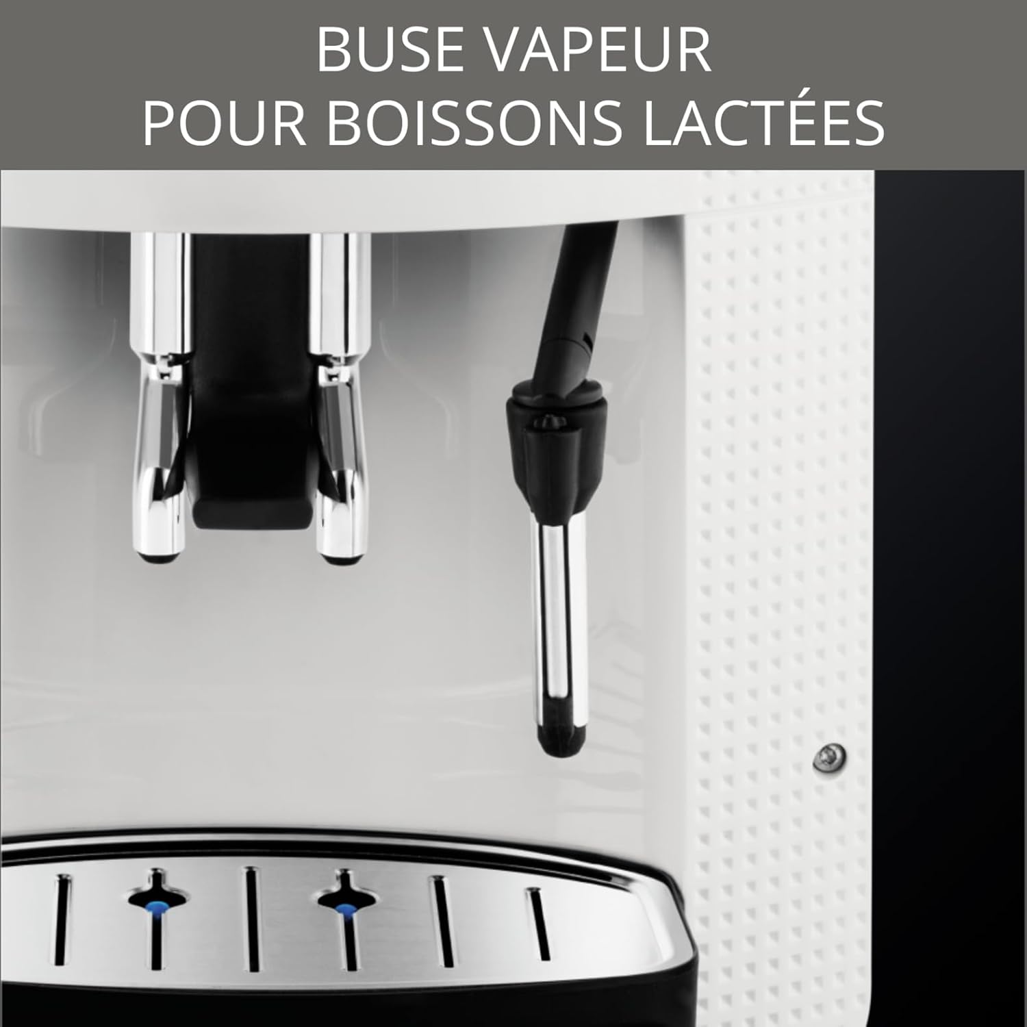 Krups Machine à café broyeur grain, 2 expresso simultanés, Nettoyage automatique, Buse vapeur Cappuccino, Essential blanche EA810570