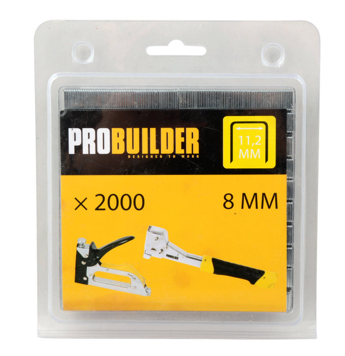 Hæfteklammer 8 mm nr. 53F 2000 stk. - Probuilder