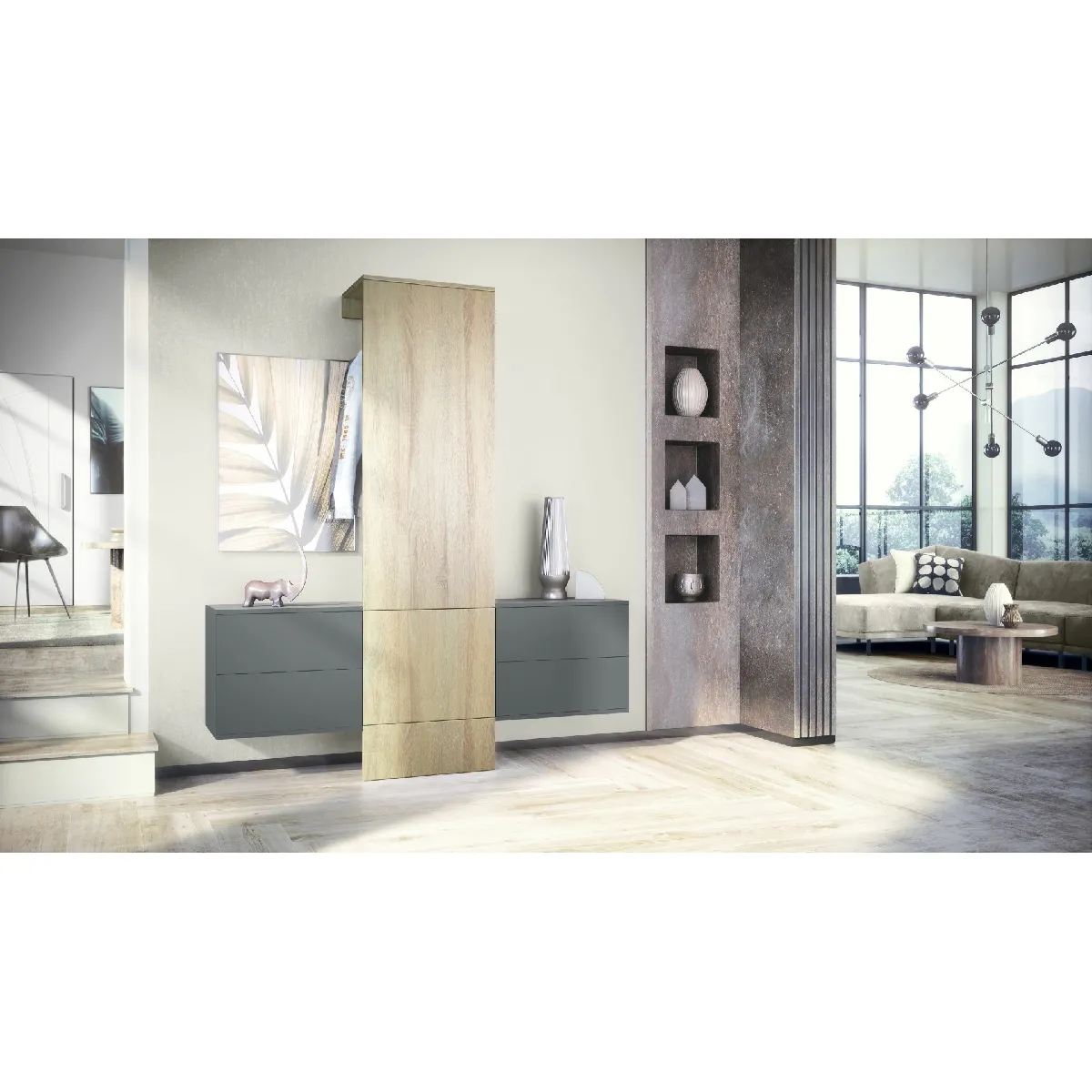 MPC Vestiaire Chêne 157x193x35