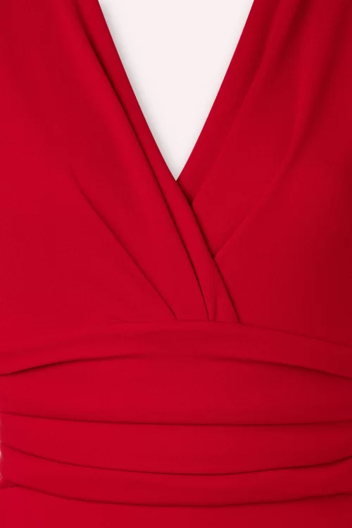 Vintage Chic for Topvintage Vivien pencil jurk in diep rood