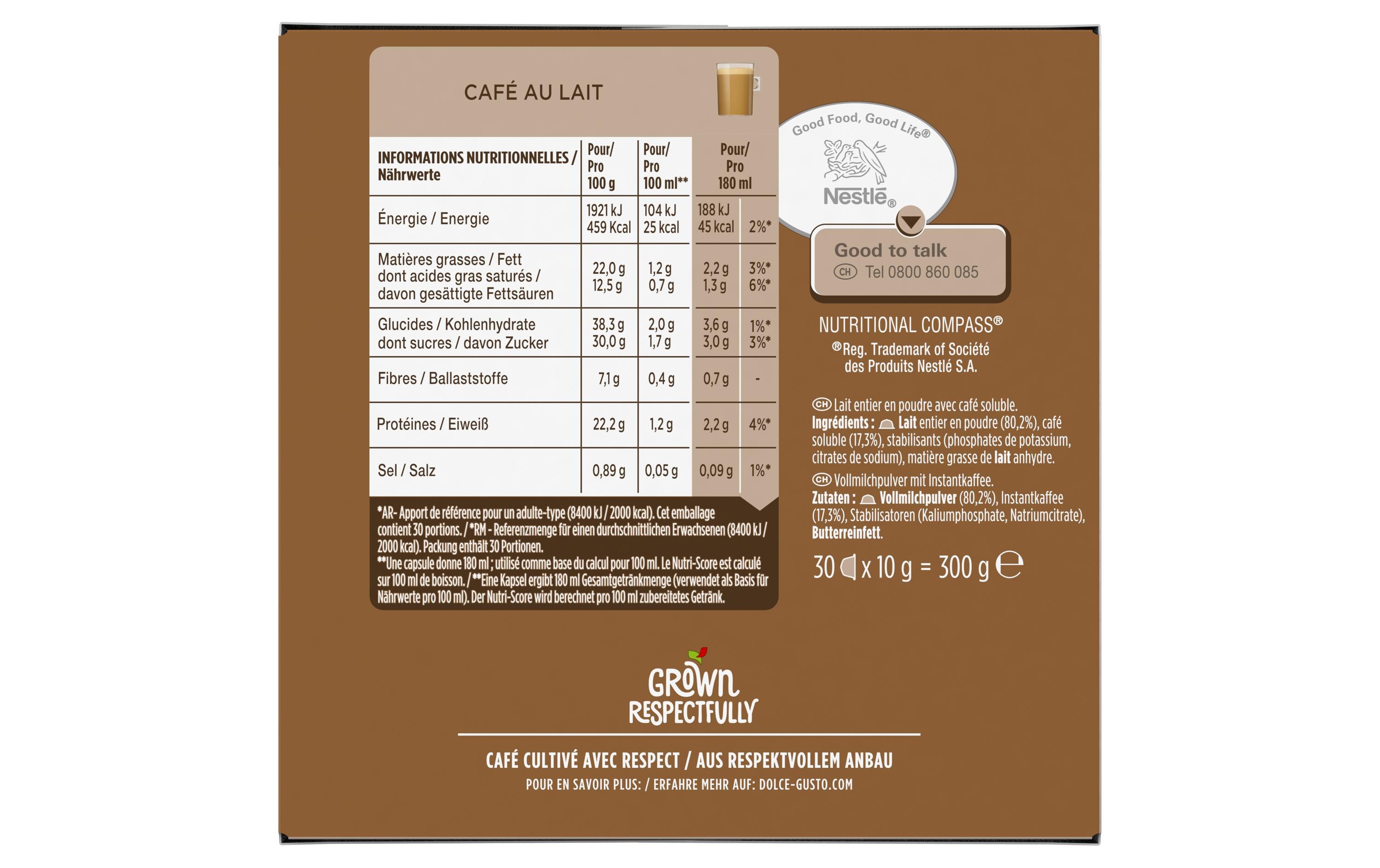 Kaffeekapseln Dolce Gusto Café Au Lait 30 StückNescafé Dolce Gusto Latte Kapseln