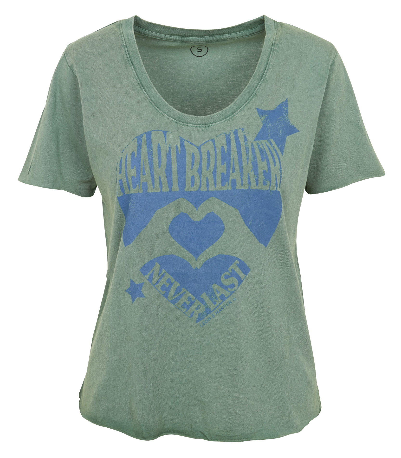 TIZIA - Tee-shirt col rond sérigraphié en coton | Vert