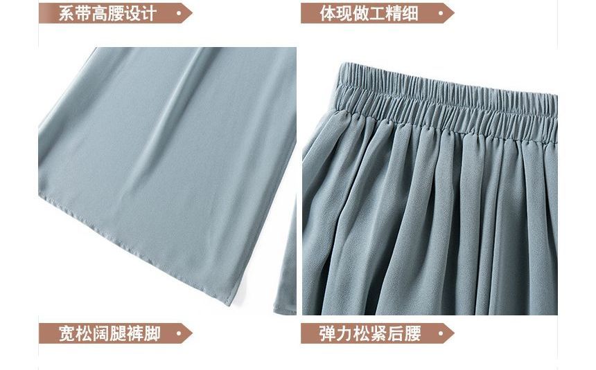 Meatacci - Wijde chiffon broek met hoge taille