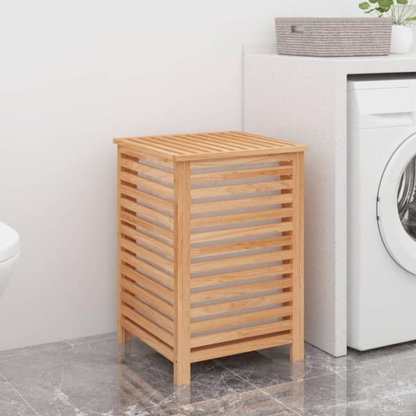 vidaXL Skittentøyskurv 45x45x65 cm heltre valnøtt