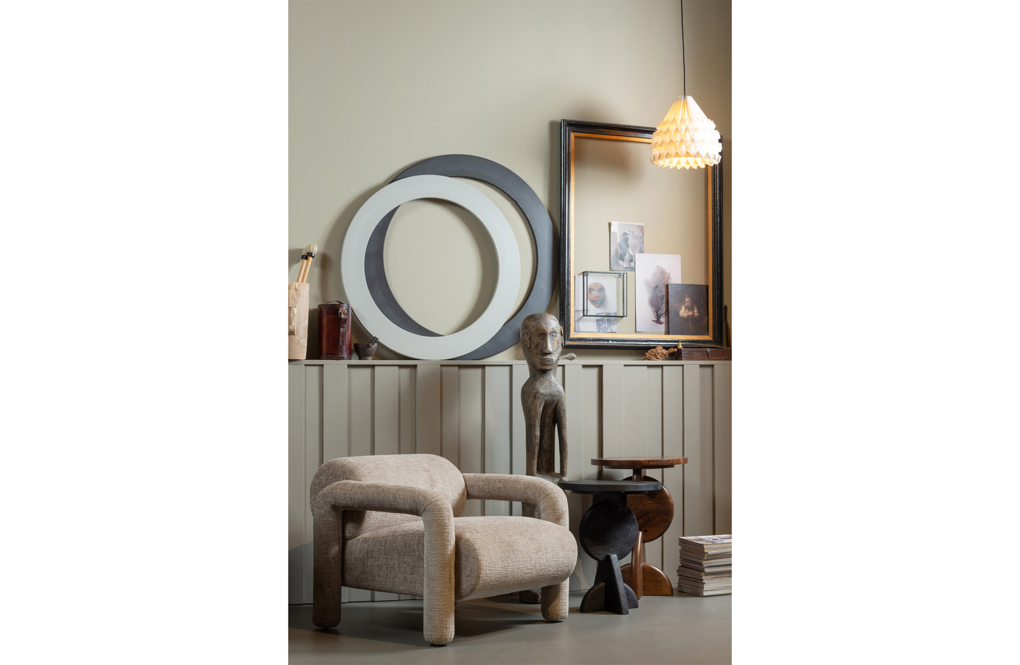 WOOOD Exclusive fauteuil Lenny Fauteuil Lenny in grove textuur Goud/Geel