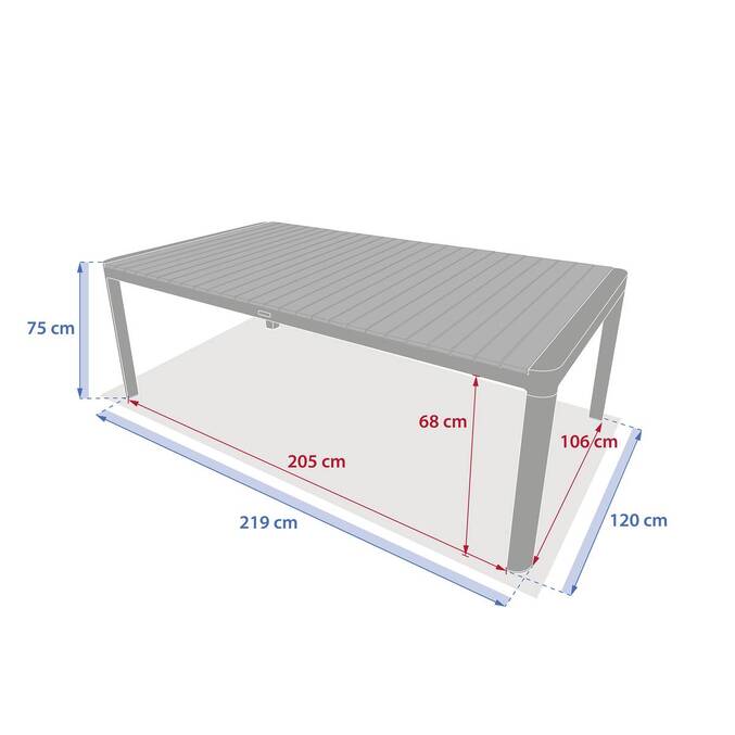 Table de jardin rectangulaire PARADIZE Effet Noyer & Graphite