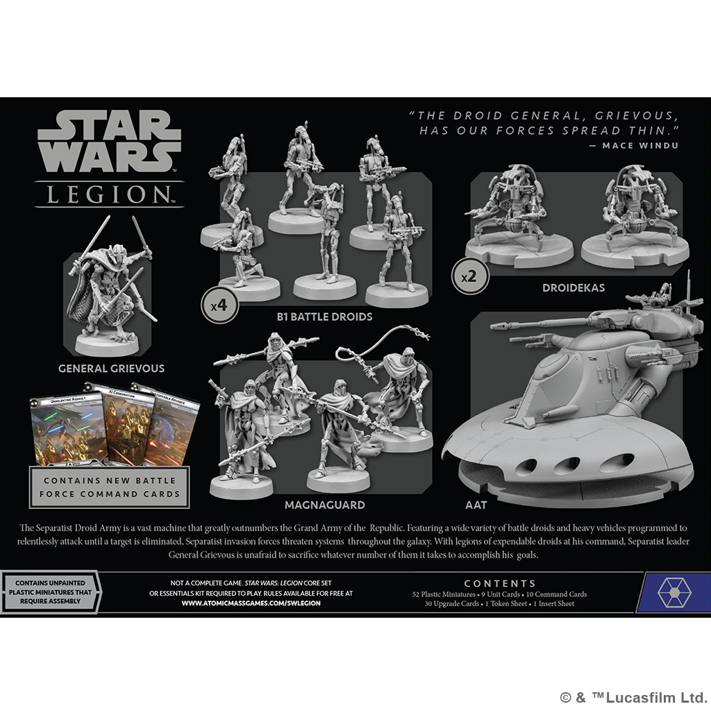 Star Wars : Légion - Boîte de forces d'armées - Invasion Séparatiste