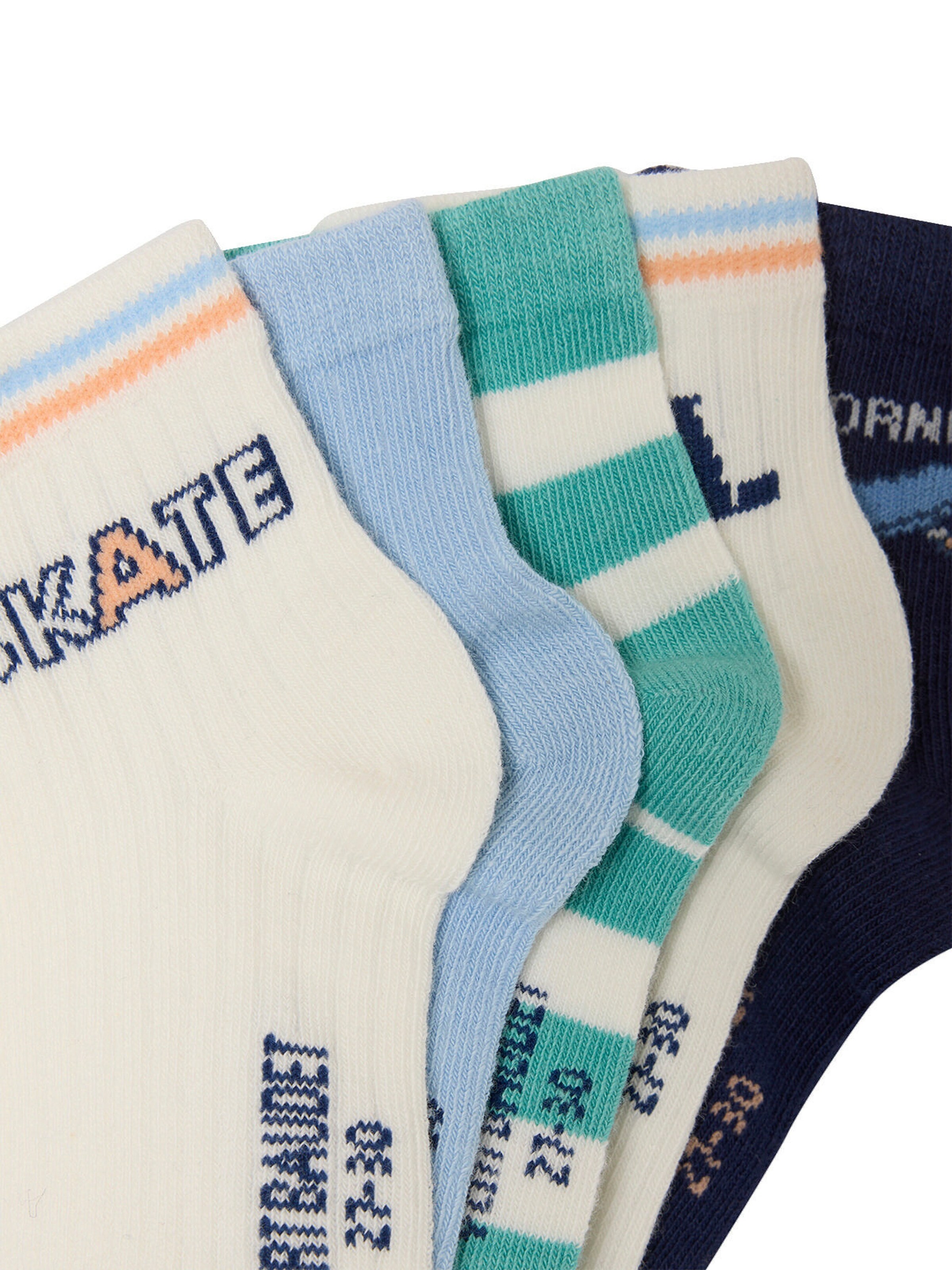 Vertbaudet 5er-Pack Jungen Socken SKATER himmelblau
