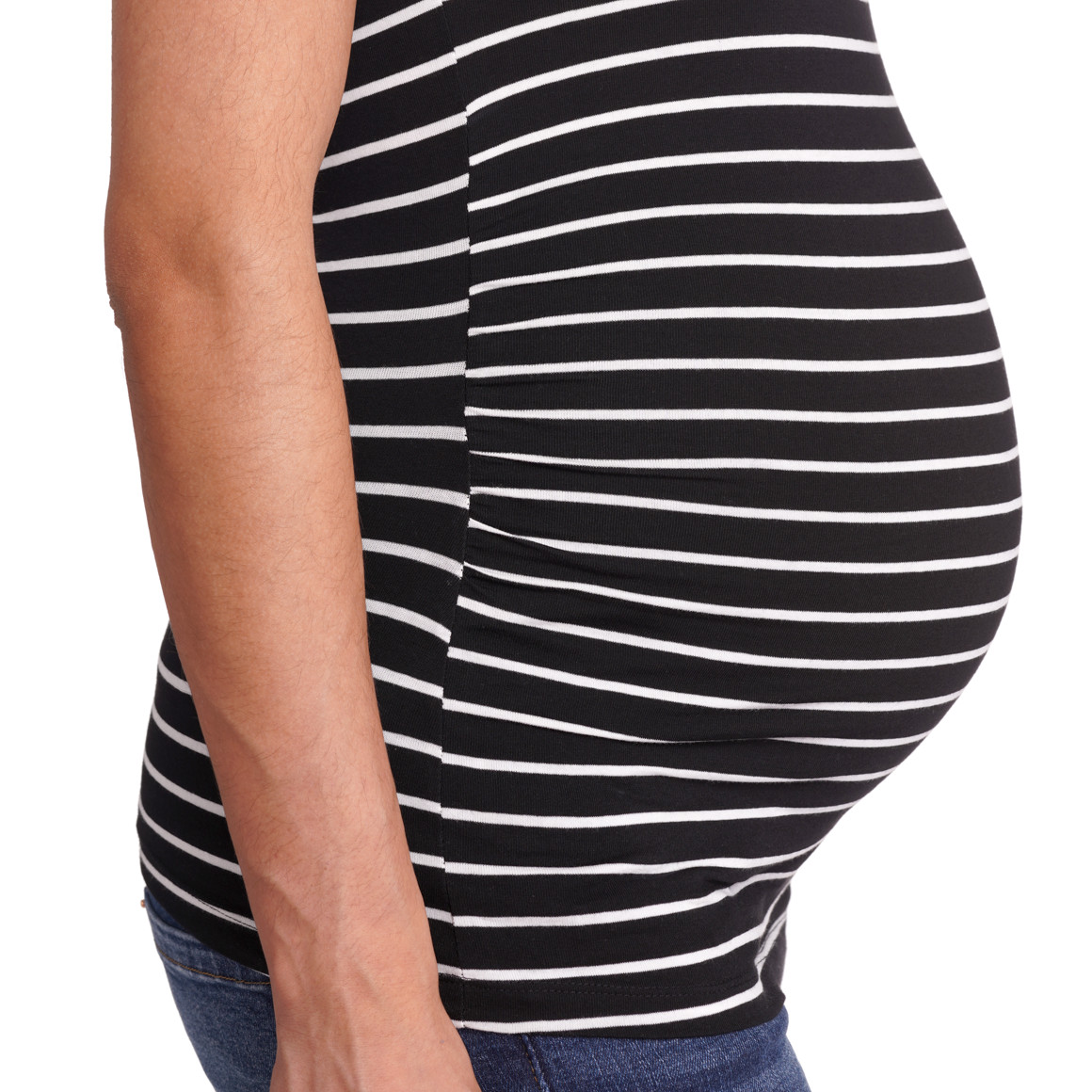 Gina Mama 2 Umstands-T-Shirts mit Raffung dunkelgrau / schwarz / weiss