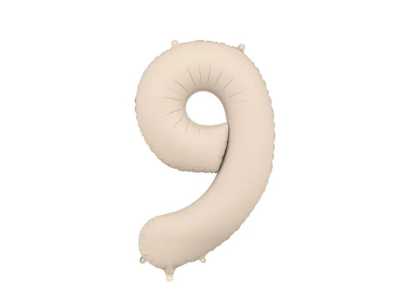 9 Jaar Cijfer Ballon Beige Mat Leeg 86cm