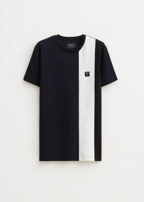 T-shirt met streep blauw (BLW.D)