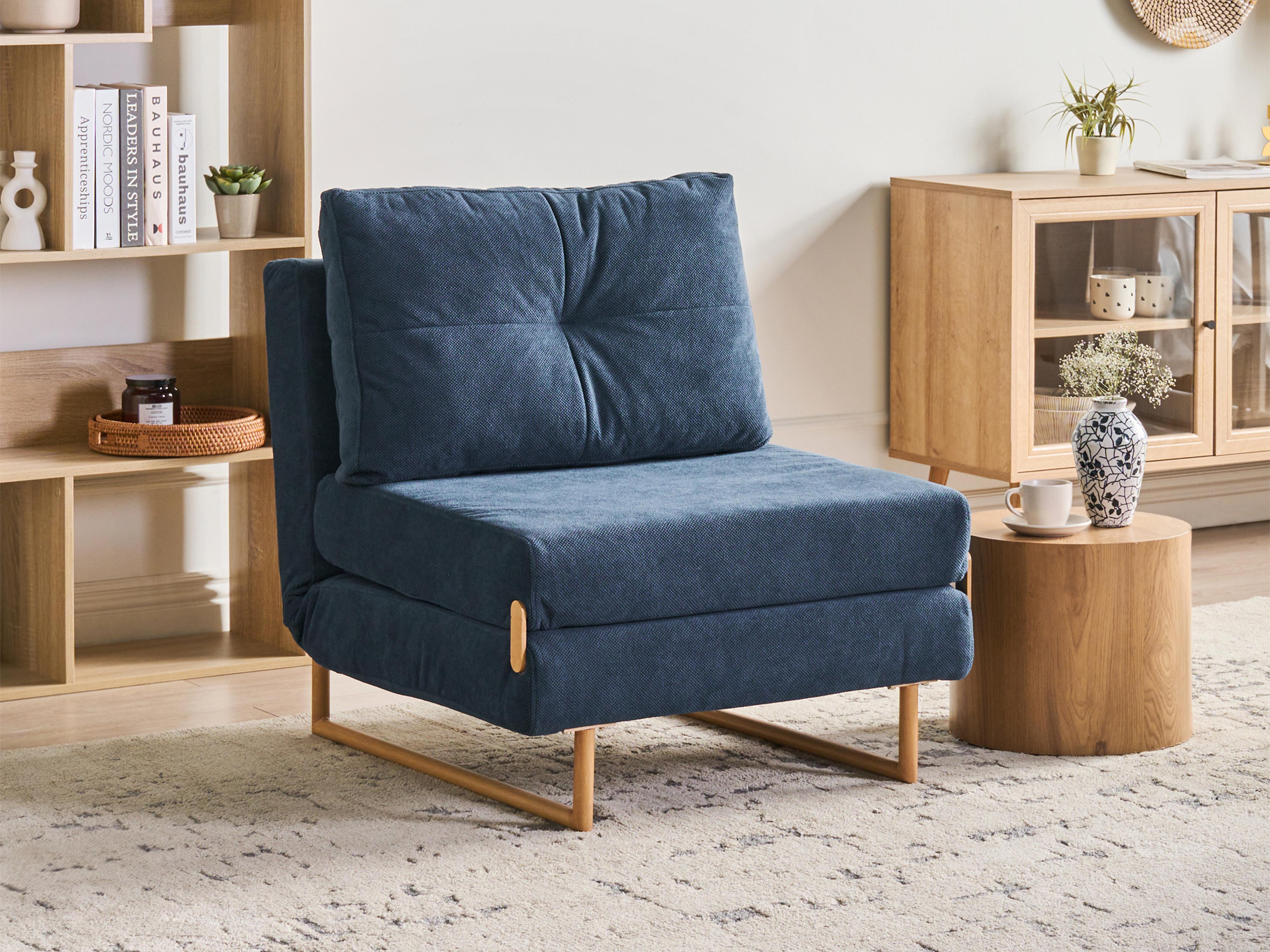 Eenpersoons slaapbank JERSLEV Stof Blauw