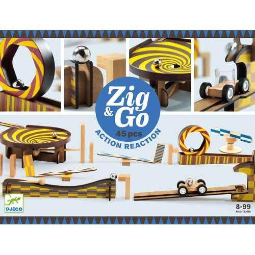 Djeco kettingreactiespel zig & go - 45st