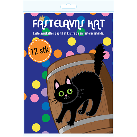 Fastelavnskatte i pap A4 12 stk.