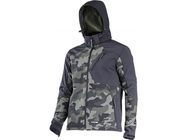 Lahti Pro SOFTSHELL JAKKE MED HETTE. CAMO Grønn-Sort, 