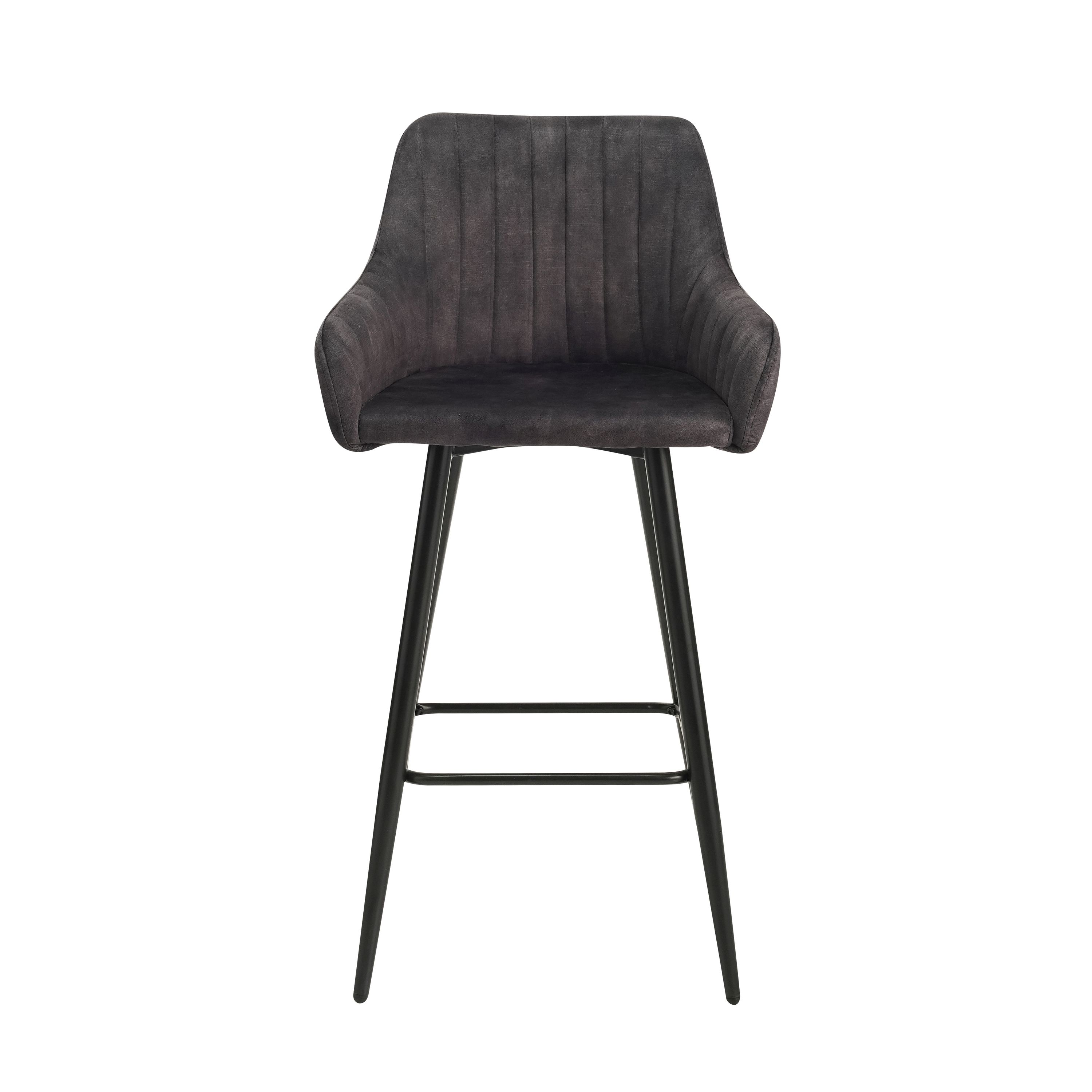 Barhocker Samt LEE 2er Set anthrazit