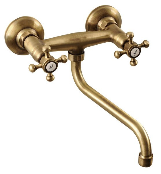 Sapho Antea wand keukenkraan klassiek retro brons