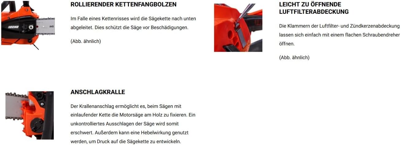 ECHO Benzin Motorsäge, Kettensäge CS3410, 30 cm Schwert, 1,8 PS