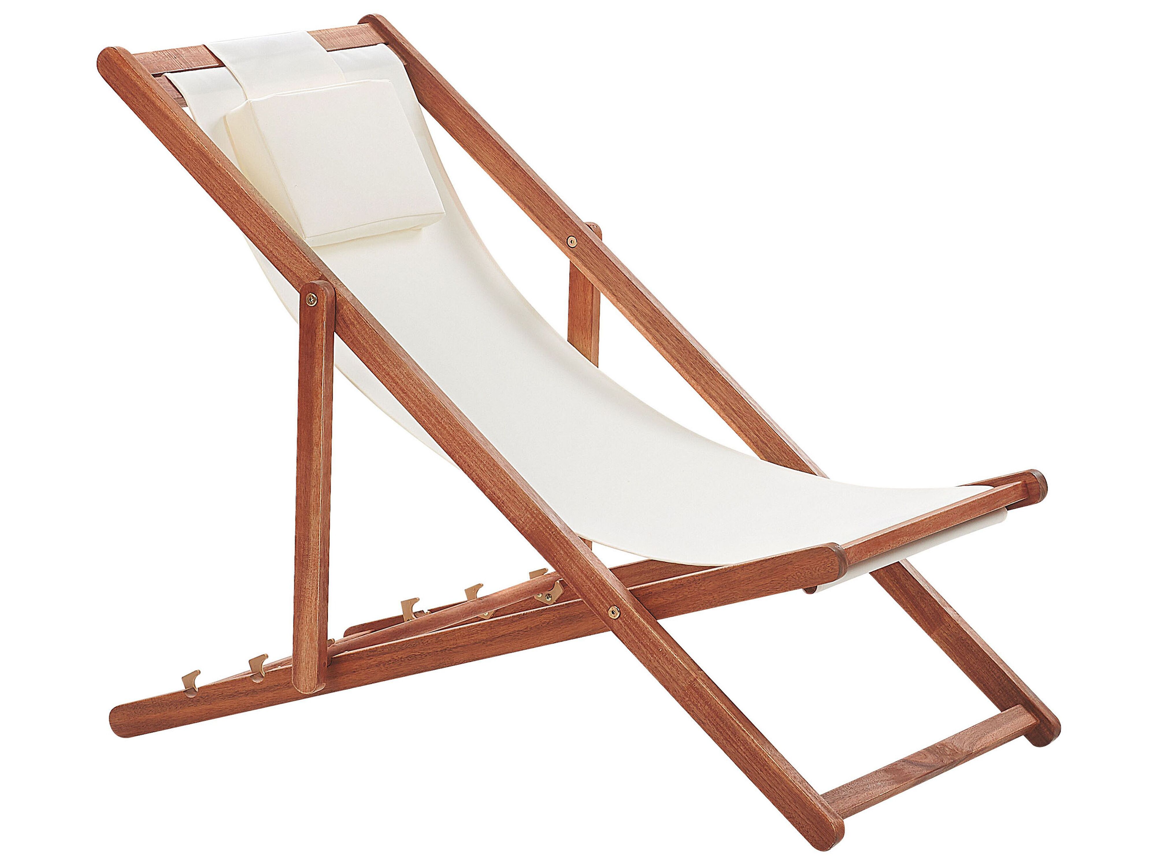 Set van 2 inklapbare ligstoelen AVELLINO met vervangingshoezen Acaciahout Donkerbruin