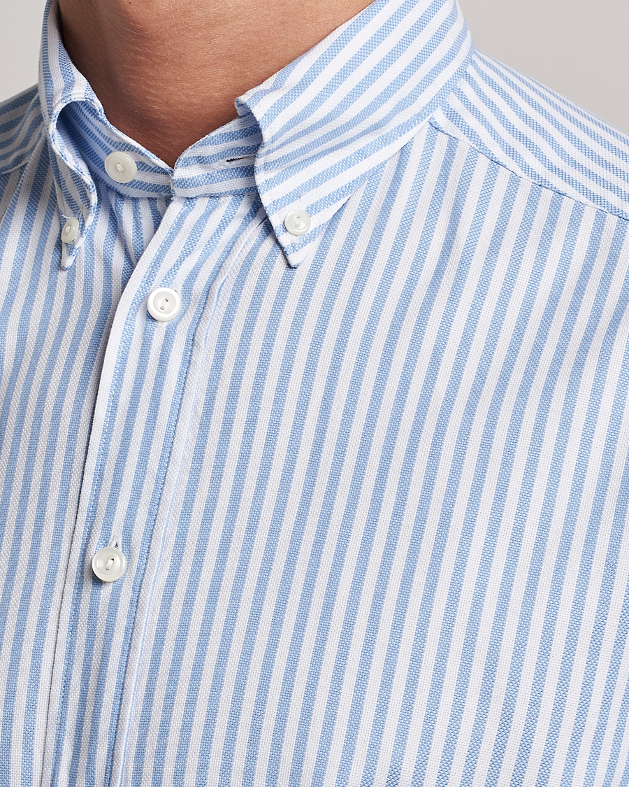 Eton Slim Fit Royal Oxford Stripe Button Down Light Blue