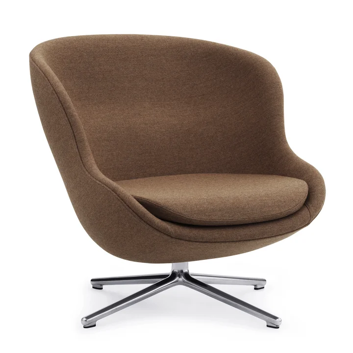 Normann Copenhagen - Hyg Lounge-Sessel mit Drehgestell, Alu schwarz / grau (Synergy LDS16)
