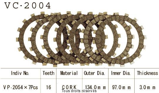 Kyoto - Disques garnis d'embrayage Cross VC2004