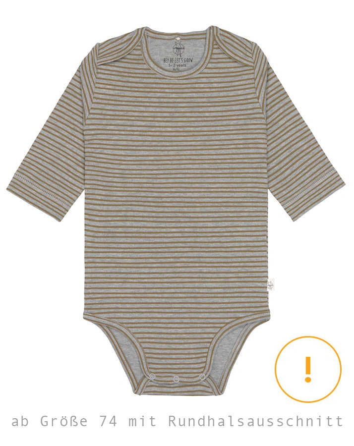 Langarm-Body STRIPED in grey melange