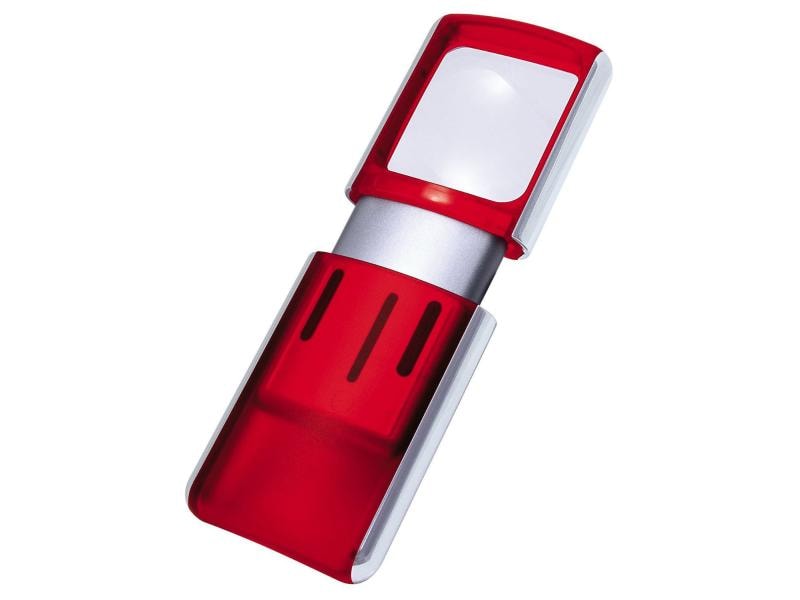 WEDO Lupenleuchte mit LED Beleuchtung, Rot Lupe mit LED-Beleuchtung, rot