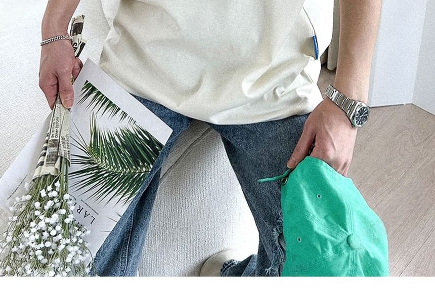 SeoulPop - T-shirt met korte mouwen en berenprint, losvallend