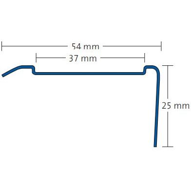 Nez de marche anti-dérapant nu en L inox 37 mm