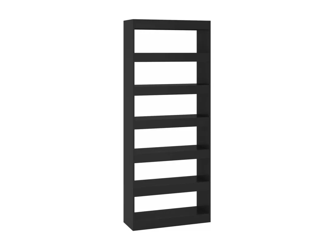 Bibliothèque/Séparateur de pièce noir bois d'ingénierie