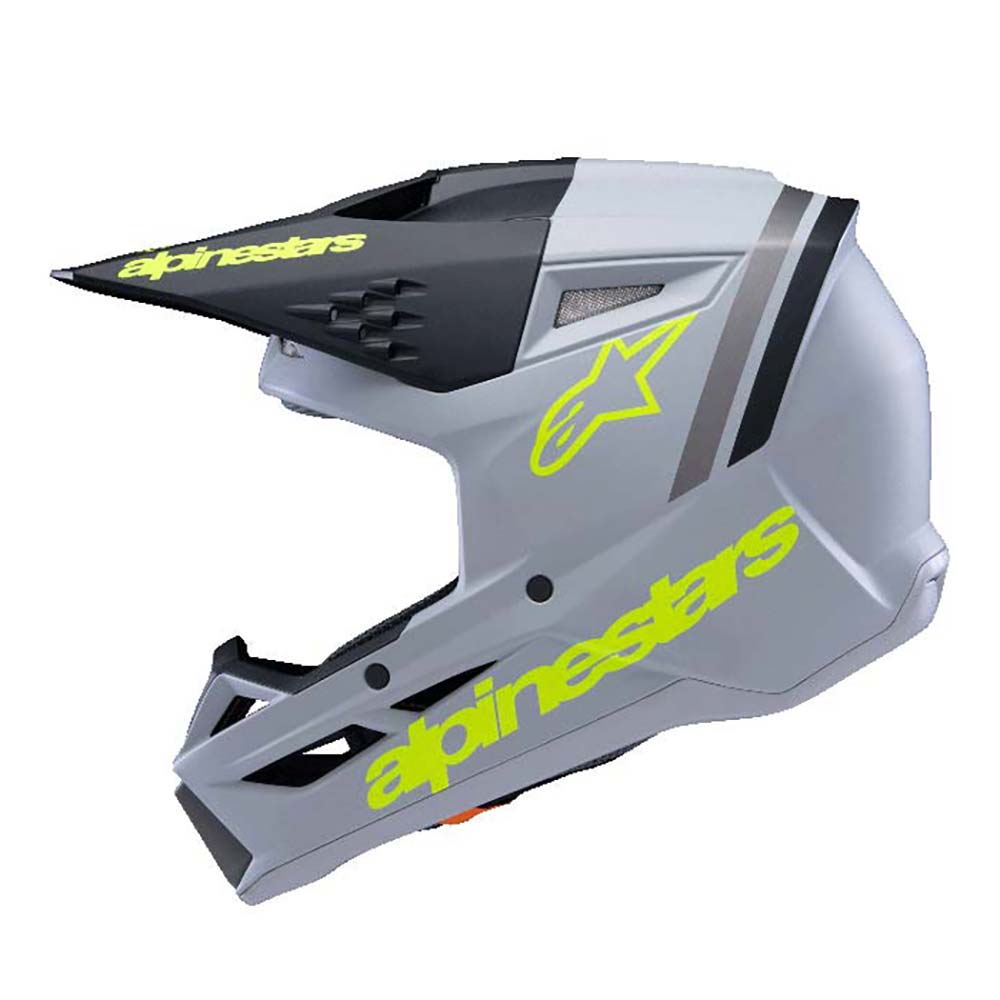 Alpinestars - Casque enfant Youth S-M3 Radium Gris / Noir / Jaune fluo