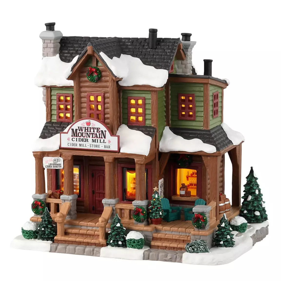 Village de Noël Lemax à piles lumineux Cidrerie White Moutain