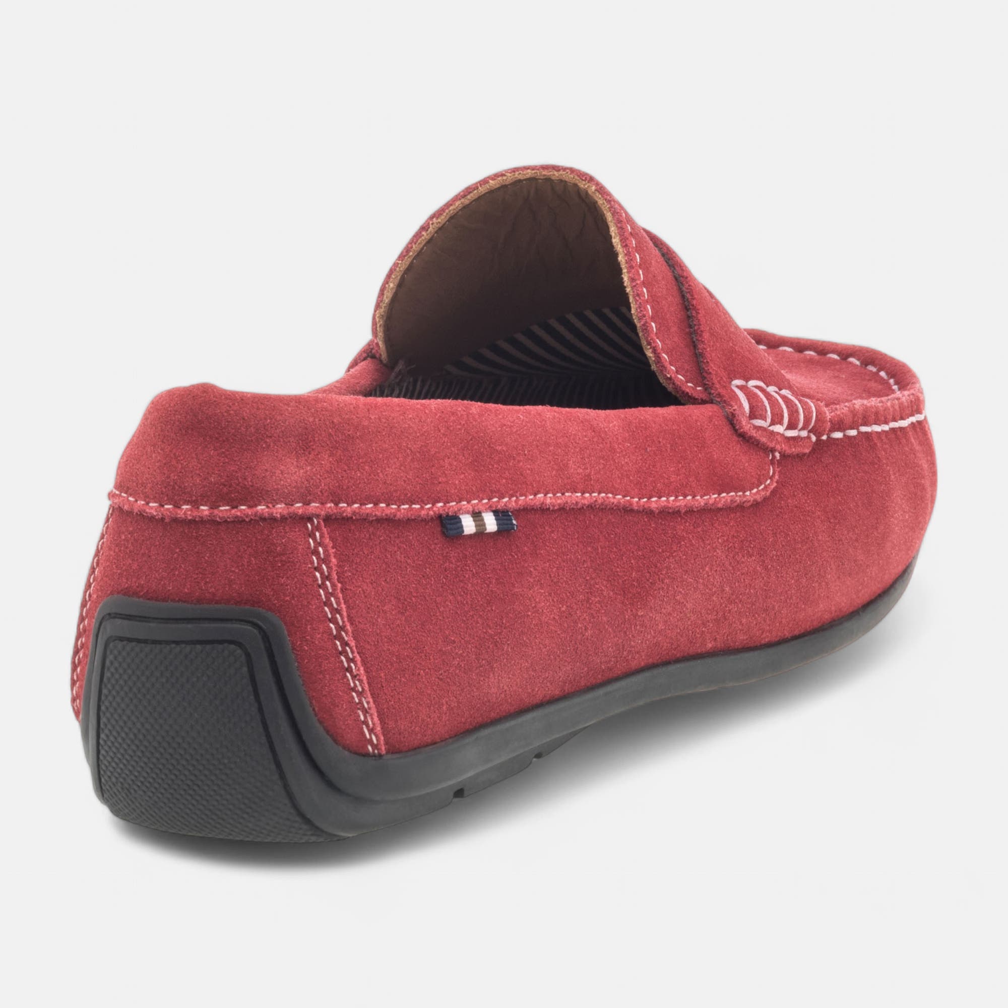 Mocassins Homme en cuir rouge