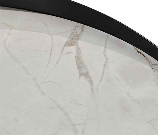 Beistelltisch mit Keramik-Tischplatte in Mamoroptik
