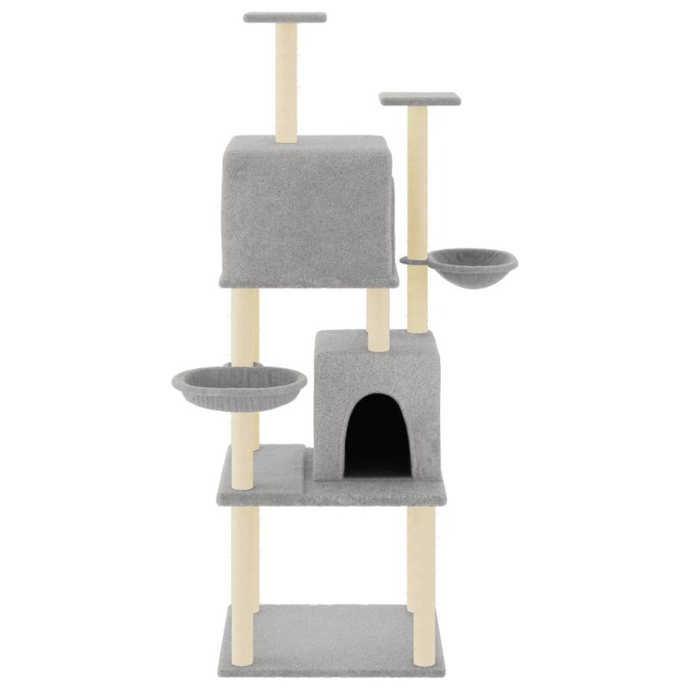 Arbre à chat avec griffoirs en sisal gris clair 180 cm