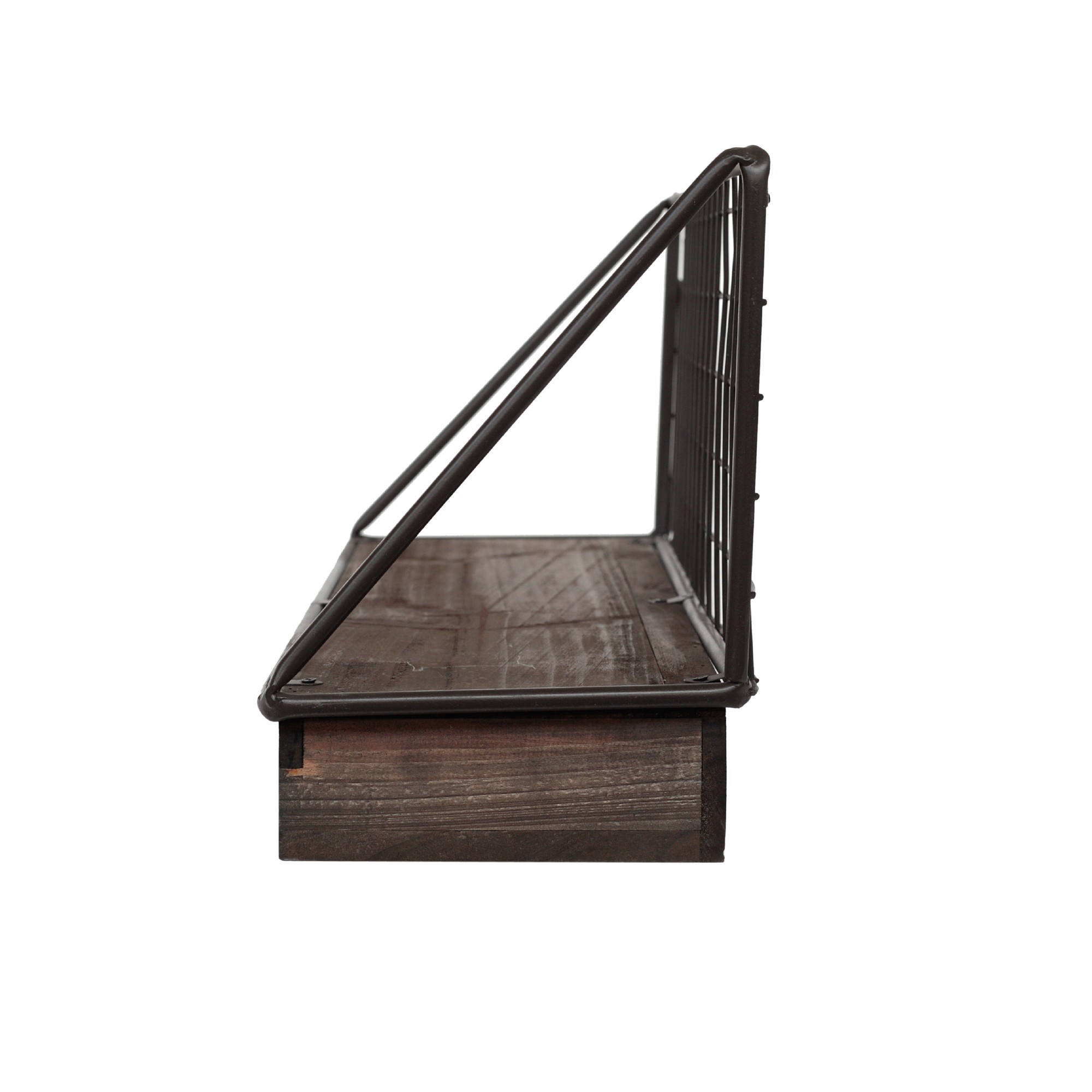 Wandregal mit Weinglashalter, Metall, Holz, H 26 cm, B 57 cm, T 17 cm von fischer's lagerhaus